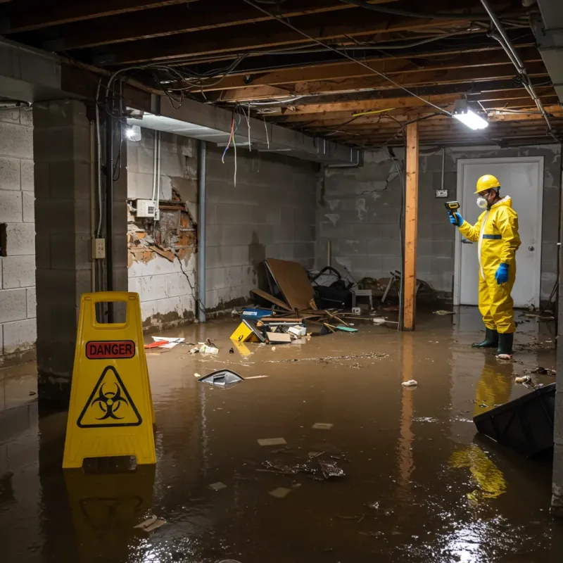 Flooded Basement Electrical Hazard in Chester, SC Property